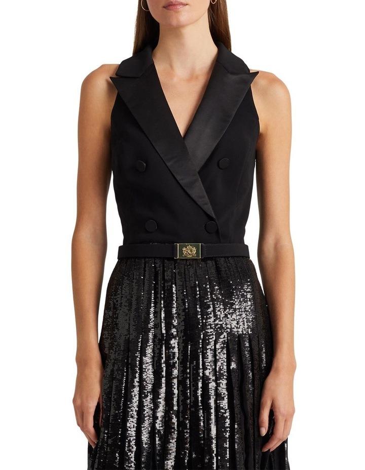 Lauren Ralph Lauren Belted Crepe Sleeveless Dress in Black US 0 / AU 4