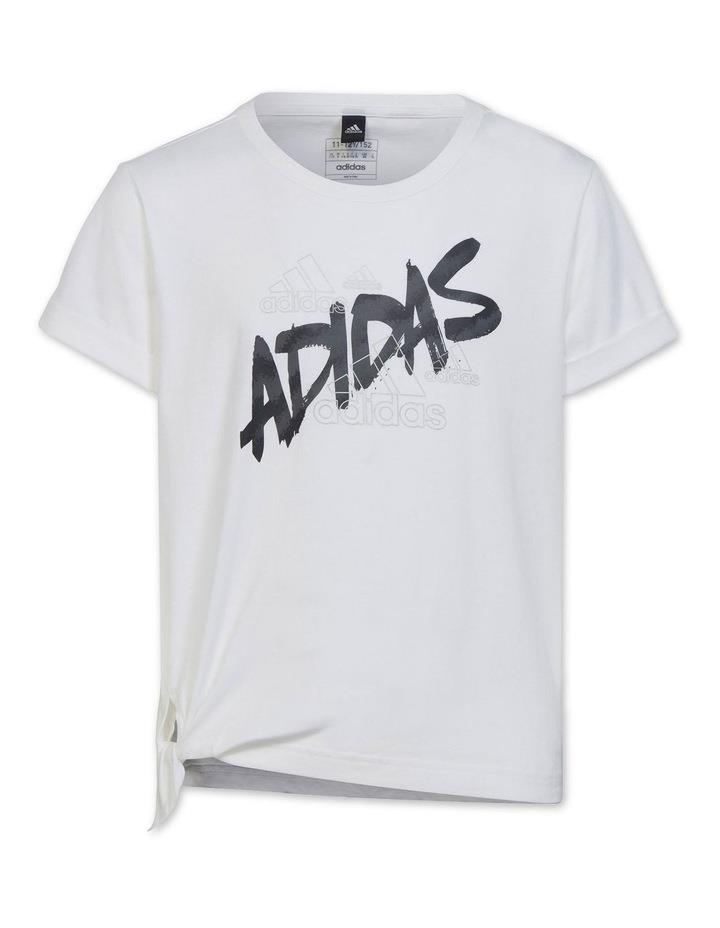 adidas Dance Knotted T-Shirt in White 7-8