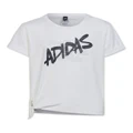 adidas Dance Knotted T-Shirt in White 9-10