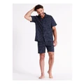 Reserve Essentials Short Sleeve Poplin Pyjama Set in Navy L