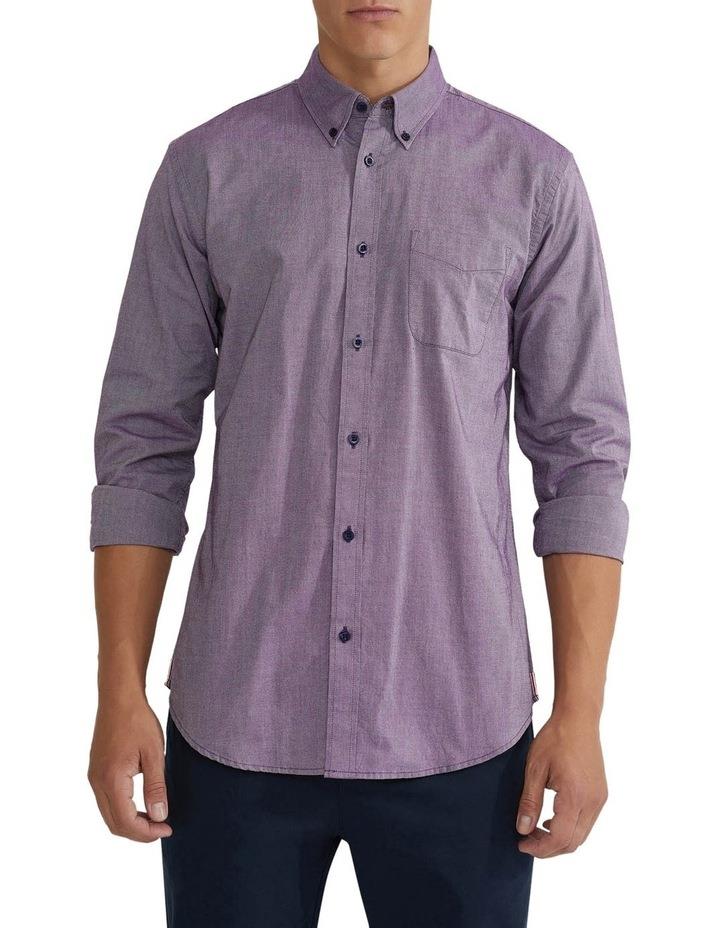 Oxford Uxbridge Cotton Shirt in Plum Purple M