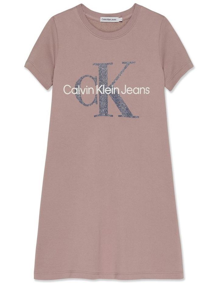 Calvin Klein Jeans A-Line Logo Dress (8-16 Years) in Pink 10
