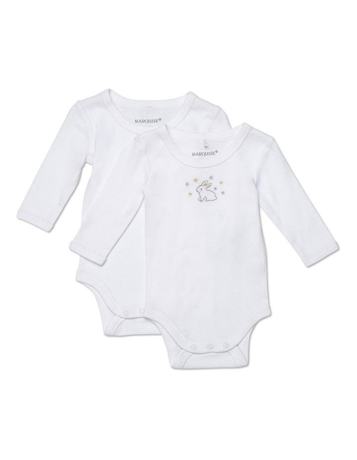 Marquise Newborn Essentials 2 Pack Bodysuits in White 000