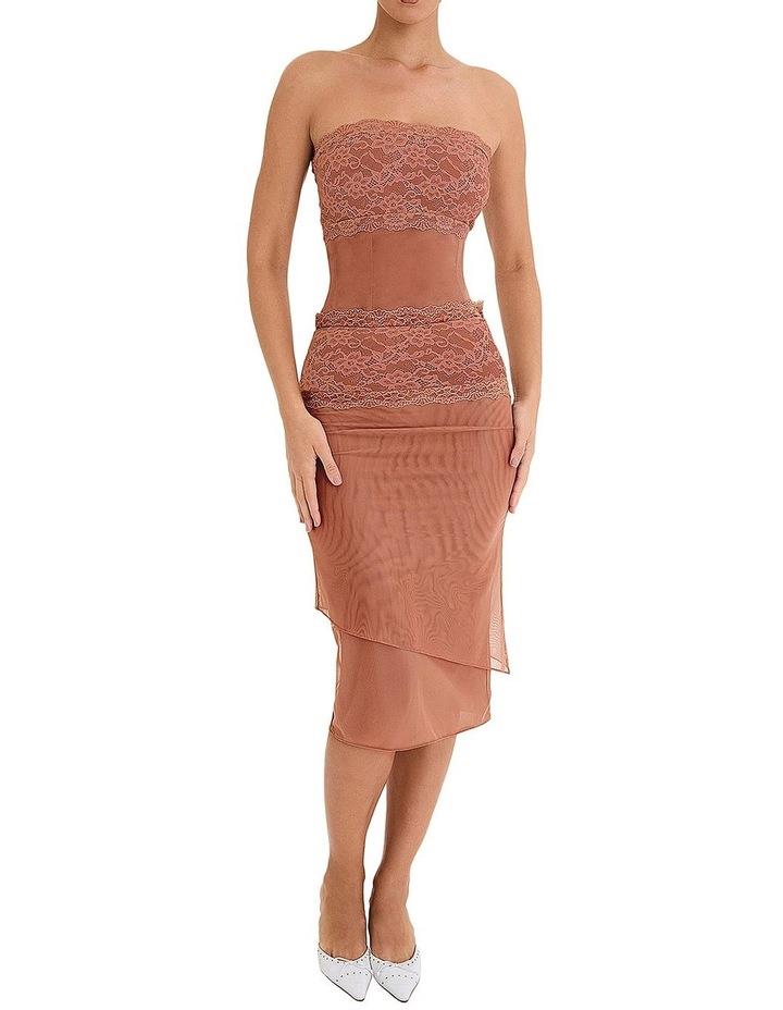 Mistress Rocks Lace Midi Skirt in Brown XS