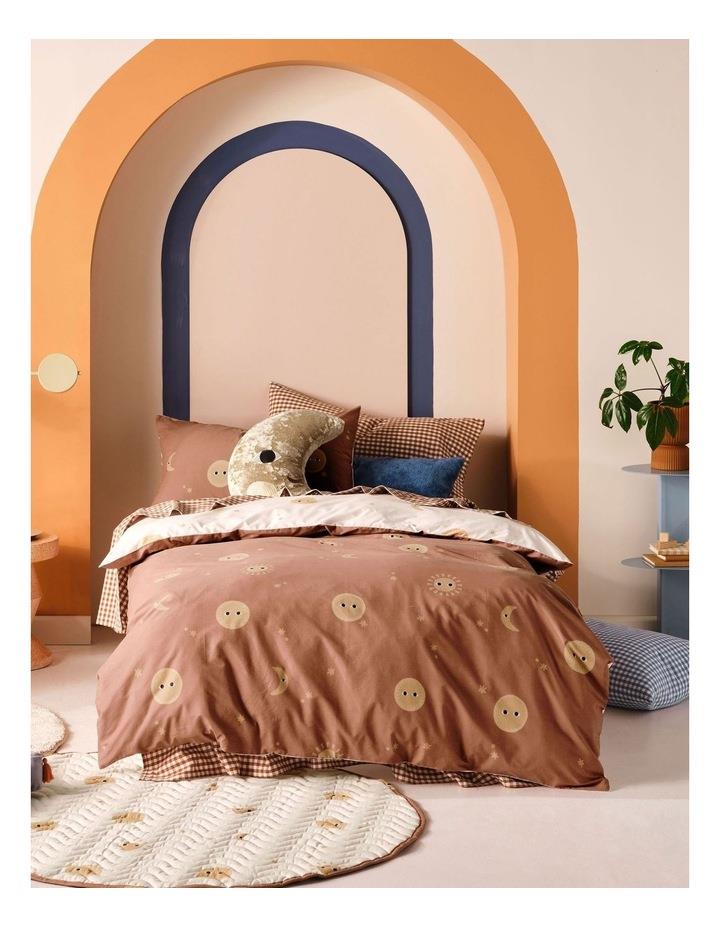 Linen House Kids Happy Cosmos Quilt Cover Set in Clay Brown Double