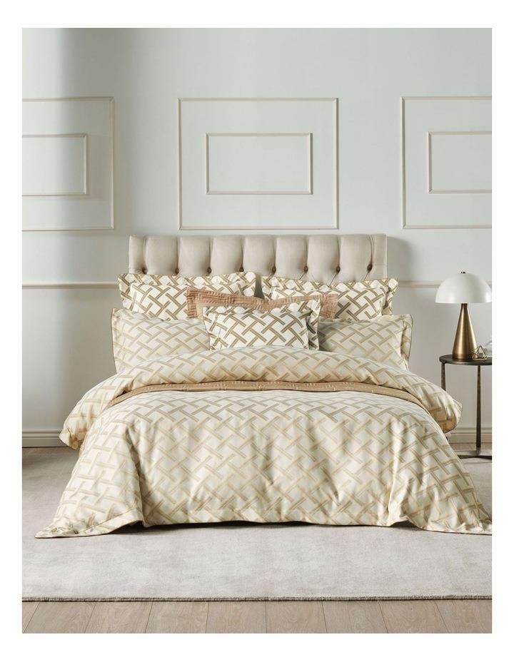 Grace by Linen House Valeria Quilt Cover Set In Champagne Beige King Size