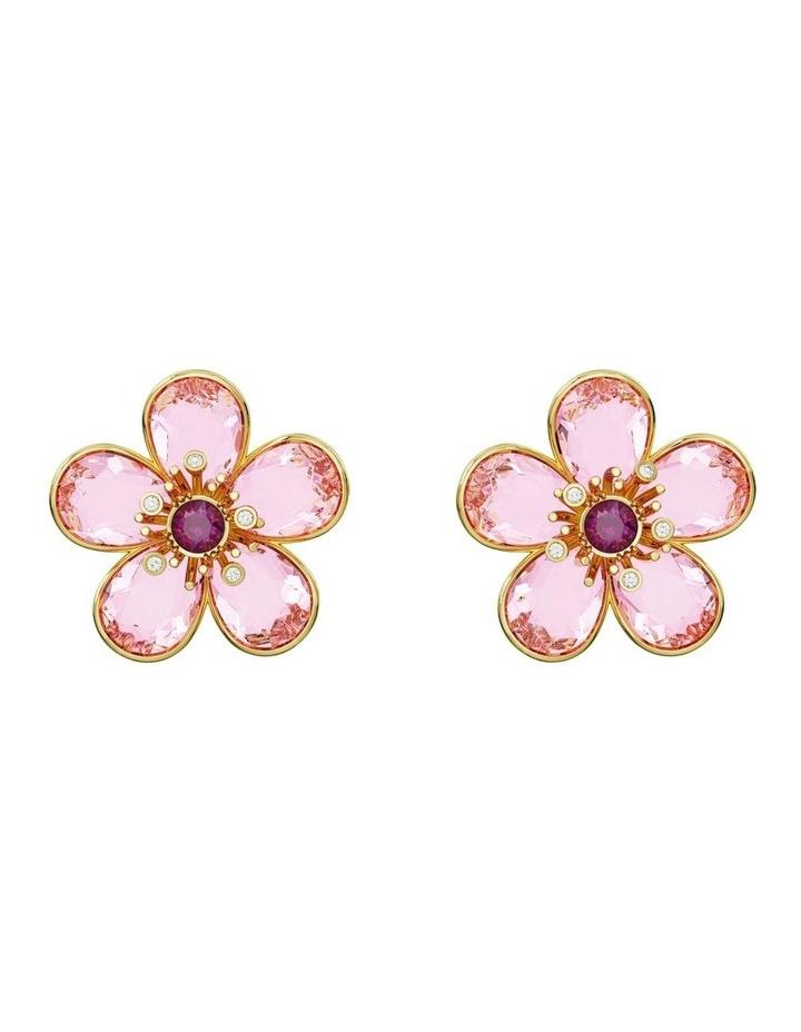 Swarovski Florere Stud Earrings Flower Gold-Tone Plated in Pink