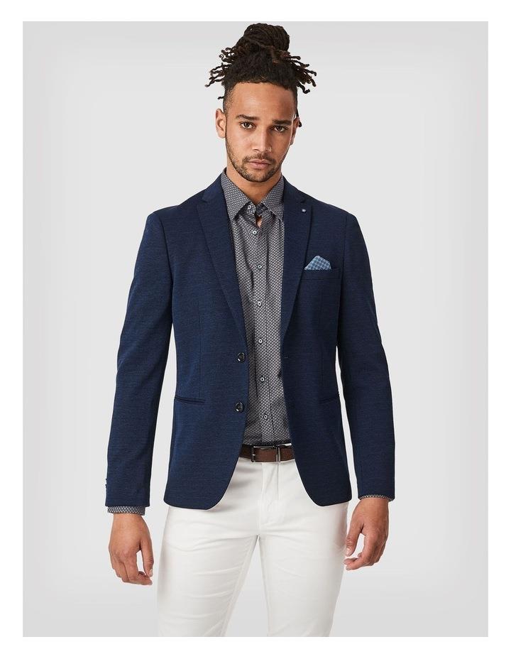 Politix Slim Stretch Knitted Tailored Blazer in Navy Blue XL