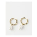 Trent Nathan Twisted Freshwater Pearl Drop Earring in Gold