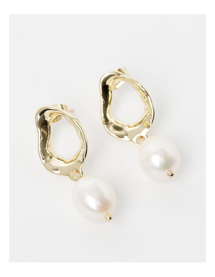 Trent Nathan Hammered Tear Drop & Freshwater Pearl Earrings in Gold