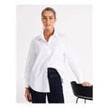 Basque Organic Cotton Oversized Shirt in White 10