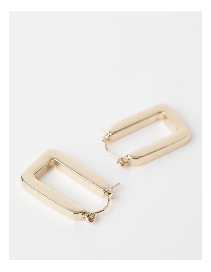 Basque Flat Rectangular Hoop Earrings in Gold