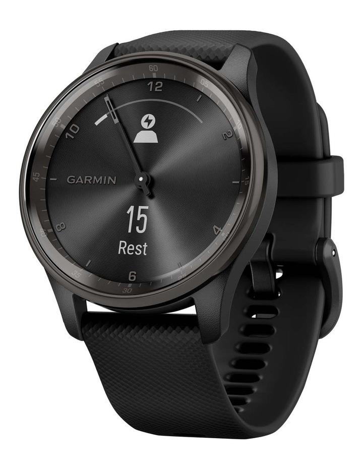 Garmin Vivomove Trend Hybrid Smartwatch in Black with Silicone Band Black