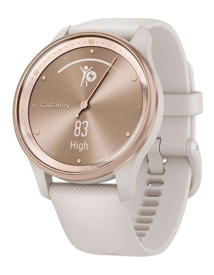 Garmin Vivomove Trend Hybrid Smartwatch in White Cream with Silicone Band Cream