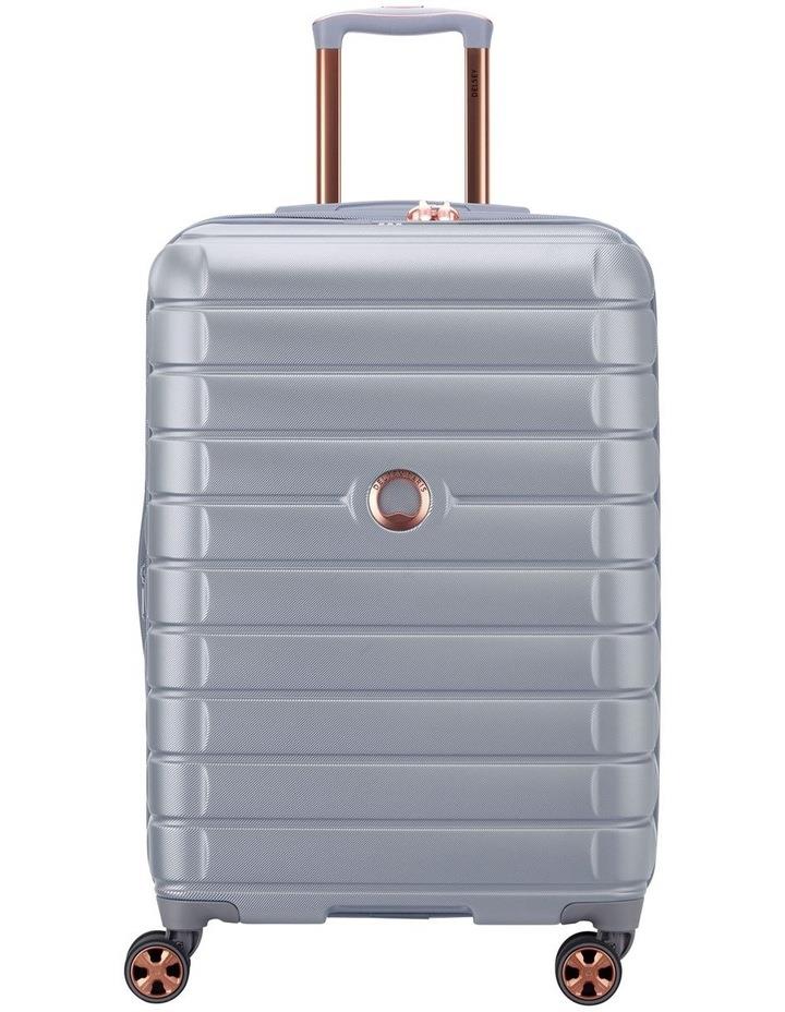 Delsey Shadow 5.0 66cm Expandable Suitcase in Platinum Silver