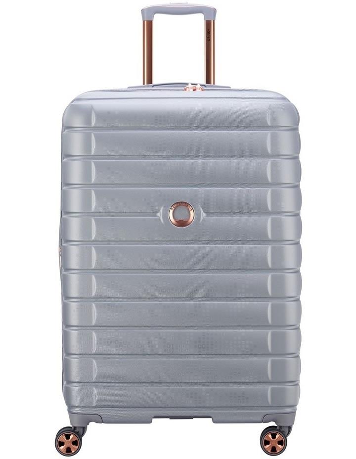 Delsey Shadow 5.0 75cm Expandable Suitcase in Platinum Silver