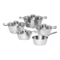 Bugatti Italy Cookware 9 Piece Set in Stainless Steel Silver
