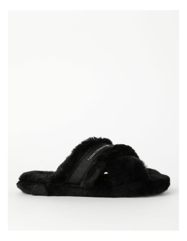 Tommy Hilfiger Fur Home Slippers with Straps in Black 35