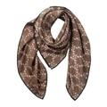 Gregory Ladner Paisley Print Silk Square Scarf in Coffee Beige