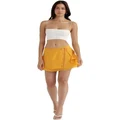 House of CB Clarice Floaty Layered Mini Skirt in Yellow XS