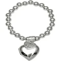 Mocha Von Treskow Sterling Silver Stretchy Bracelet with Heart Locket in Silver One Size