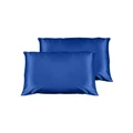 Casa Decor Luxury Satin Pillowcase Twin Pack with Gift Box in Navy Standard Pillowcase