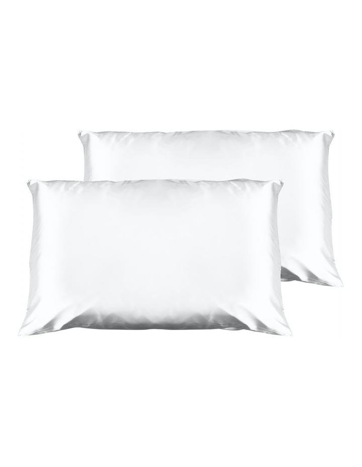 Casa Decor Luxury Satin Pillowcase Twin Pack with Gift Box in White Standard Pillowcase