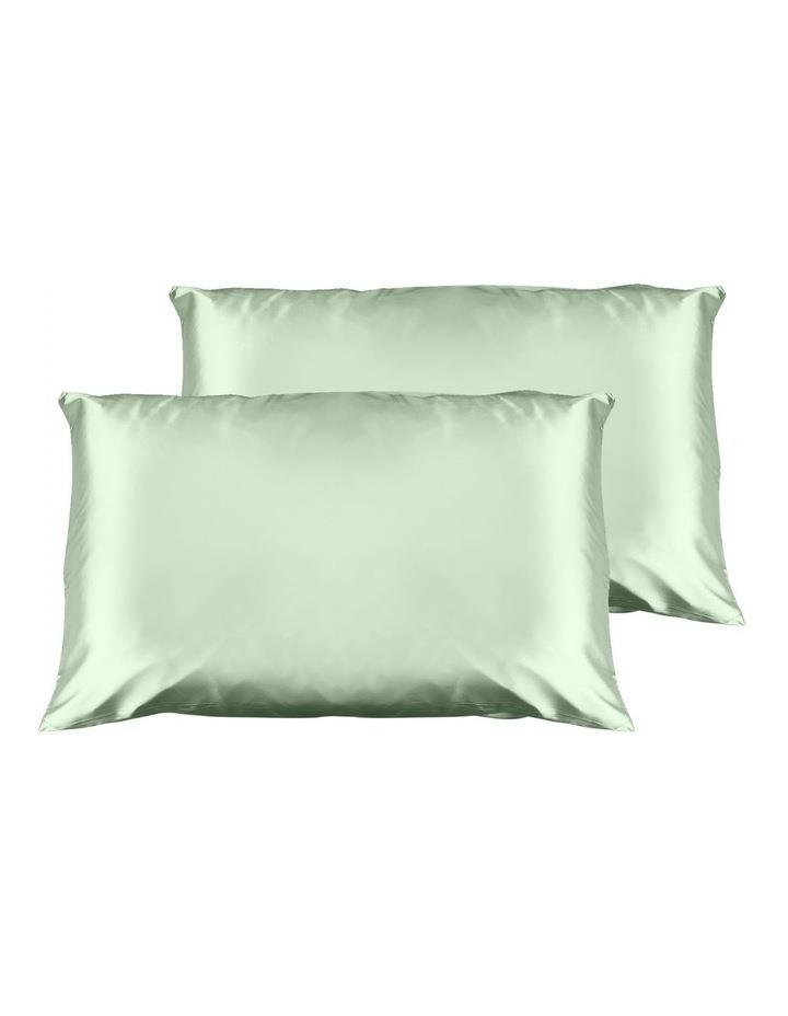 Casa Decor Luxury Satin Pillowcase Twin Pack with Gift Box in Sage Green Standard Pillowcase