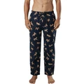 Mitch Dowd Jumping Airedales Printed Flannel Sleep Pant in Navy M