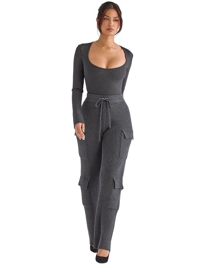 House of CB Tea Knitted Utility Trousers in Charcoal XL