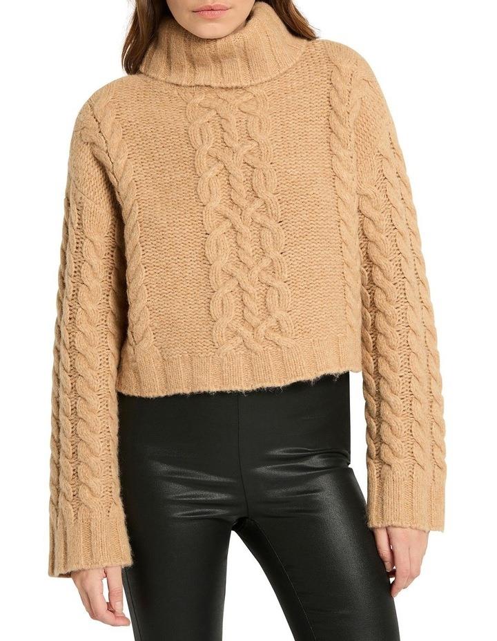 Sass & Bide Deluxe Cable Knit Sweater in Brown Camel L