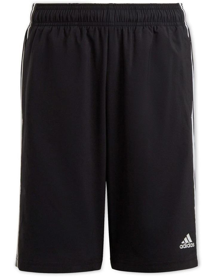 adidas Essentials 3 Stripes Woven Shorts in Black 7-8