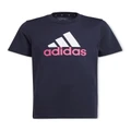 adidas Essentials Two-Color Big Logo Cotton T-Shirt in Black 9-10