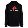 adidas Essentials Two-Colored Big Logo Cotton Hoodie in Black/Red Black 9-10