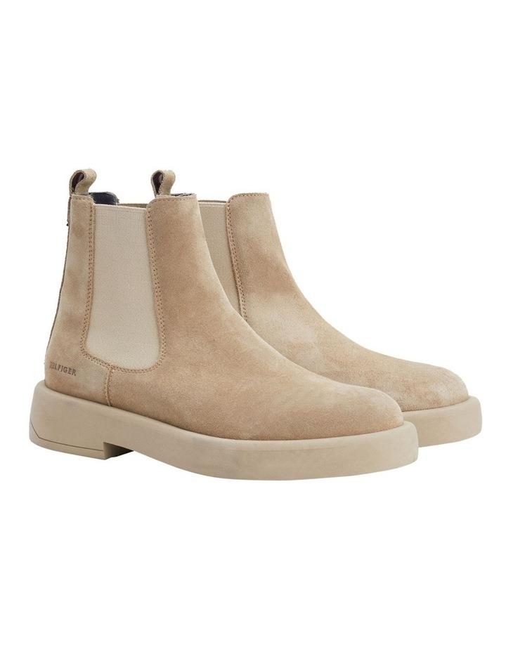 Tommy Hilfiger Fashion Hilfiger Suede Chelsea Boot in Rustic Ranch Beige 43