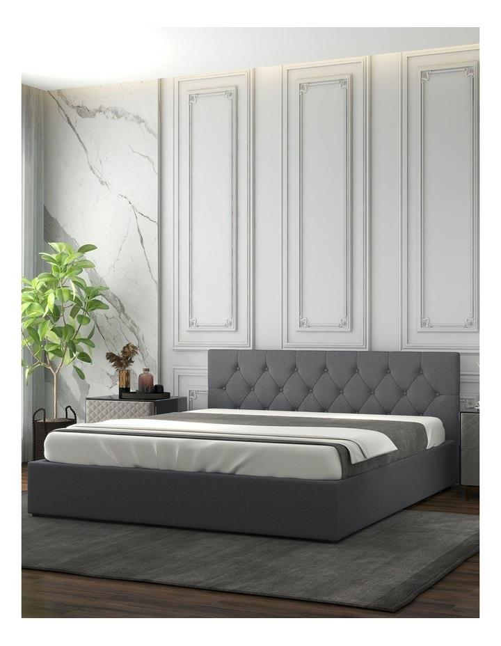 Milano Beds Capri Luxury Gas Lift Storage Bed Frame with Headboard in Grey King Single