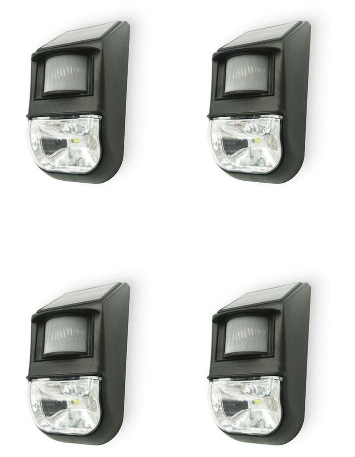 Lenoxx 4 Piece Set Solar-Powered Motion Sensor Light Black