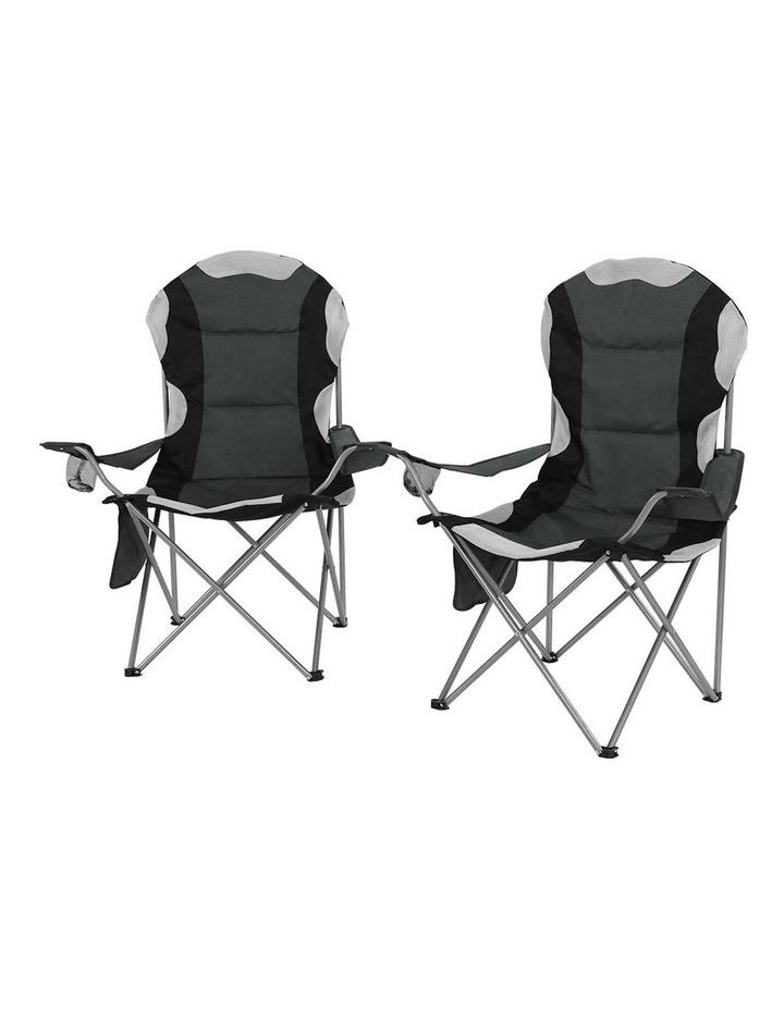 Weisshorn Camping Folding Chair Portable Outdoor Hiking Fishing Picnic 2pcs in Grey Black