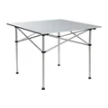 Weisshorn Folding Camping Table 70CM Roll Up Outdoor Picnic BBQ Aluminium Desk Silver