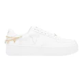 Windsor Smith Remember Leather Flatform Sneaker in White/Gold White 8