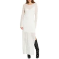 Sass & Bide Laddered Long Sleeve Knit Dress in Cream Ivory S