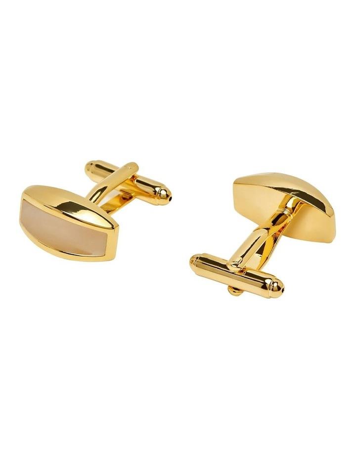 Oxford Stone Insert Cuff Link Set in Gold One Size