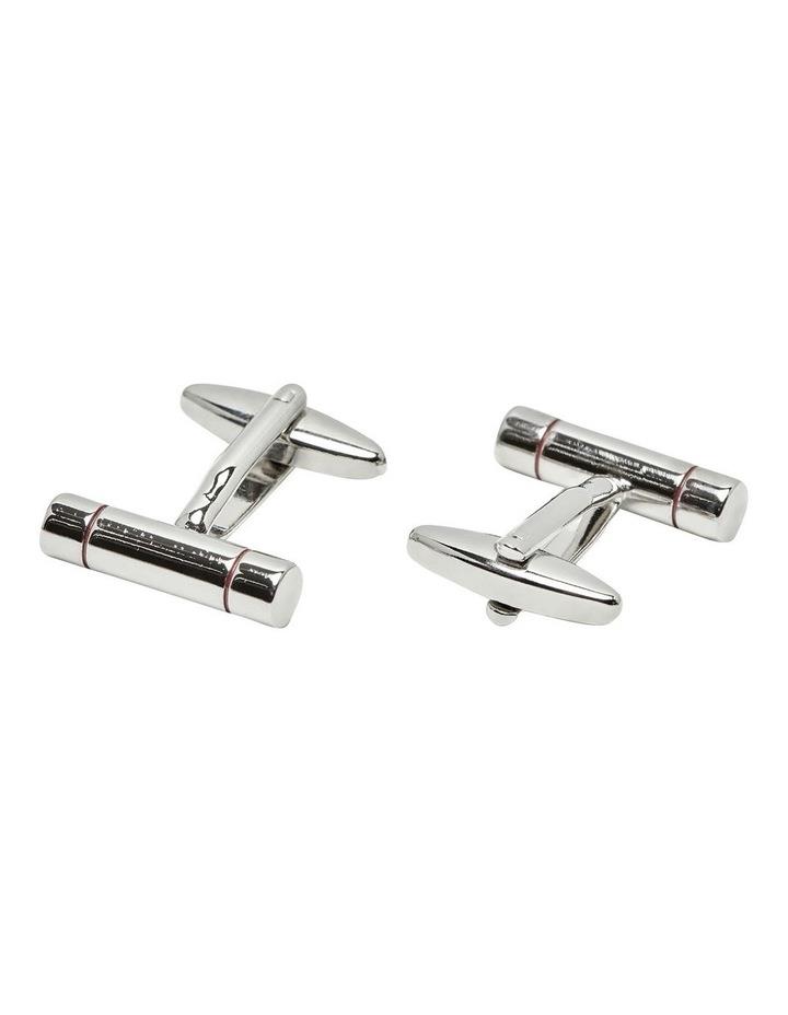 Oxford Colour Insert Cuff Link Set in Silver One Size