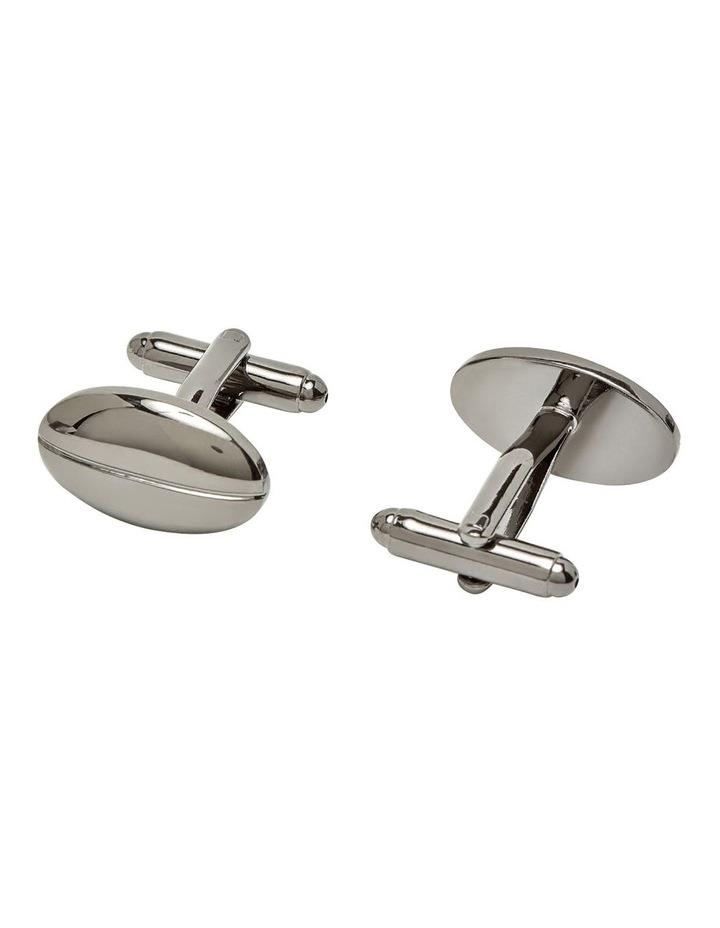 Oxford Oval Emboss Cuff Link Set in Silver One Size