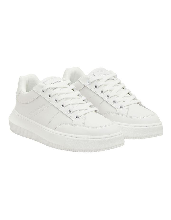 Calvin Klein Chunky Cupsole Leather Sneaker in White 38