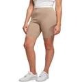 Urban Classics High Waist Lace Inset Cycle Shorts in Soft Taupe Beige S