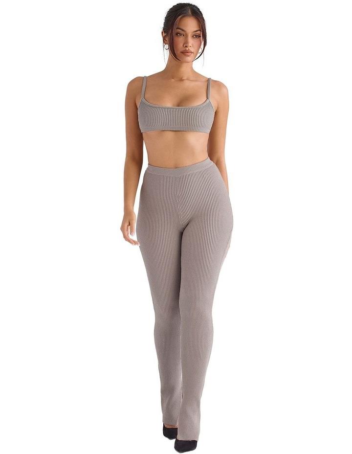 House of CB Mitzi Ribbed Knit Leggings in Taupe XS