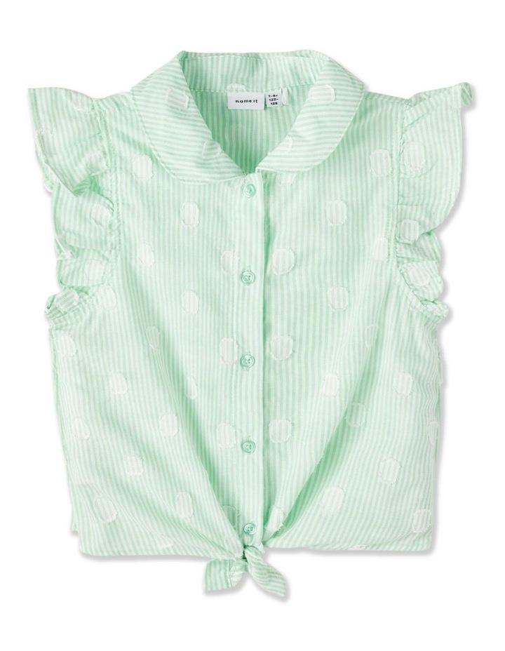 Name It Fidot Spotted Frill Top in Green Ash Lt Green 7-8