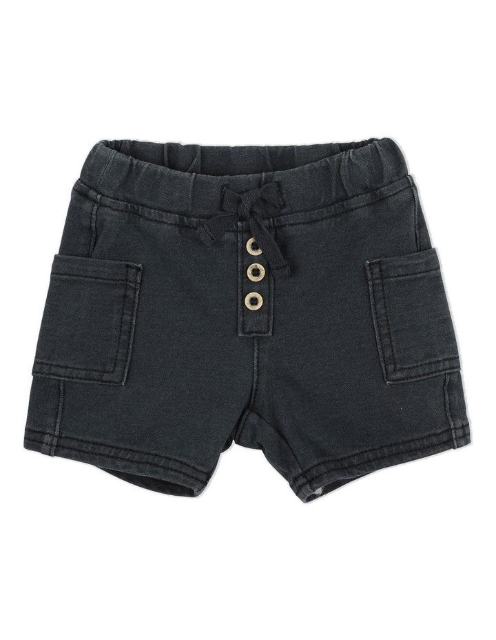 Bebe Milo Terry Shorts in Coal Charcoal 2