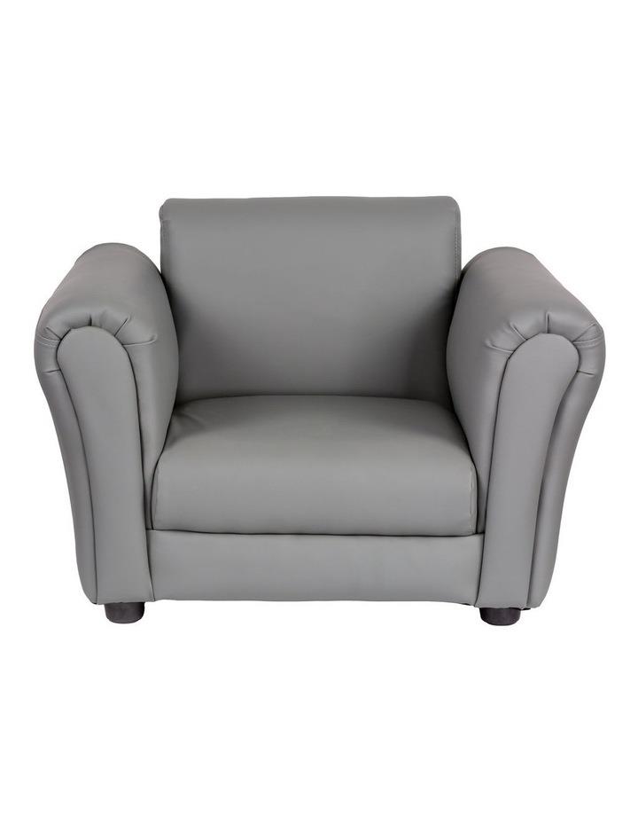 HACIENDA PU Leather Sofa Chair with Footstool Grey